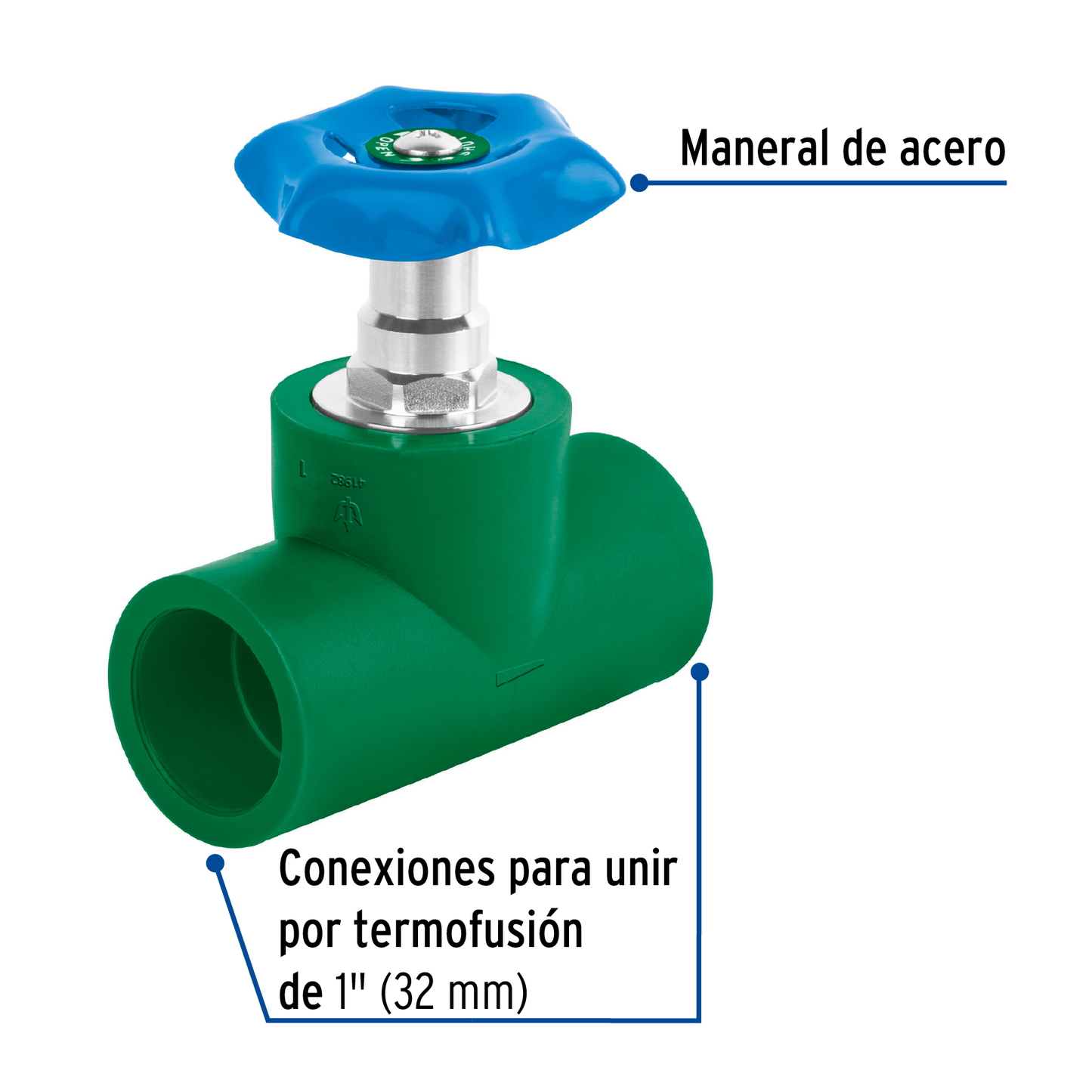 Válvula de globo, PPR, 1"