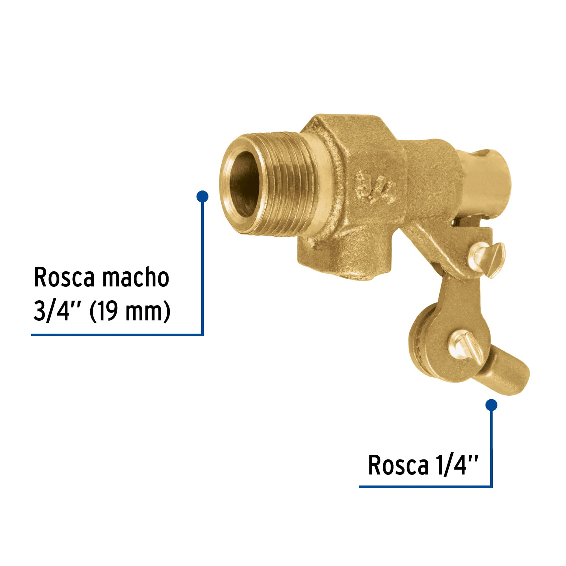 Válvula de flotador de latón 3/4" reforzada