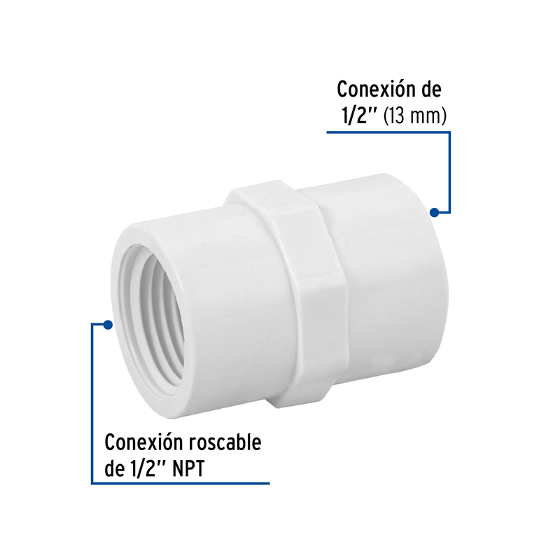 Adaptador hembra de PVC 1/2"