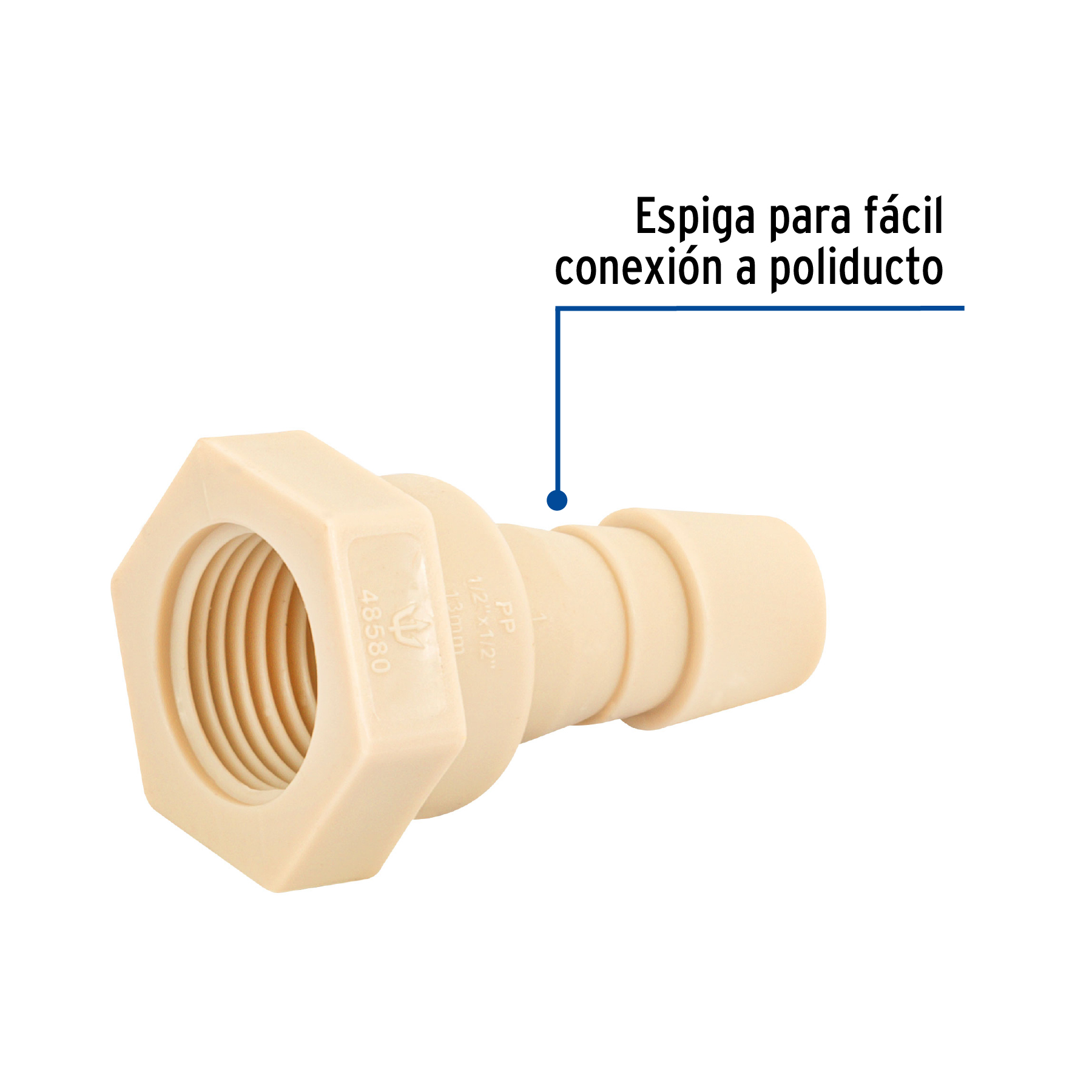 Adaptador inserción rosca interior, 1/2"x1/2"