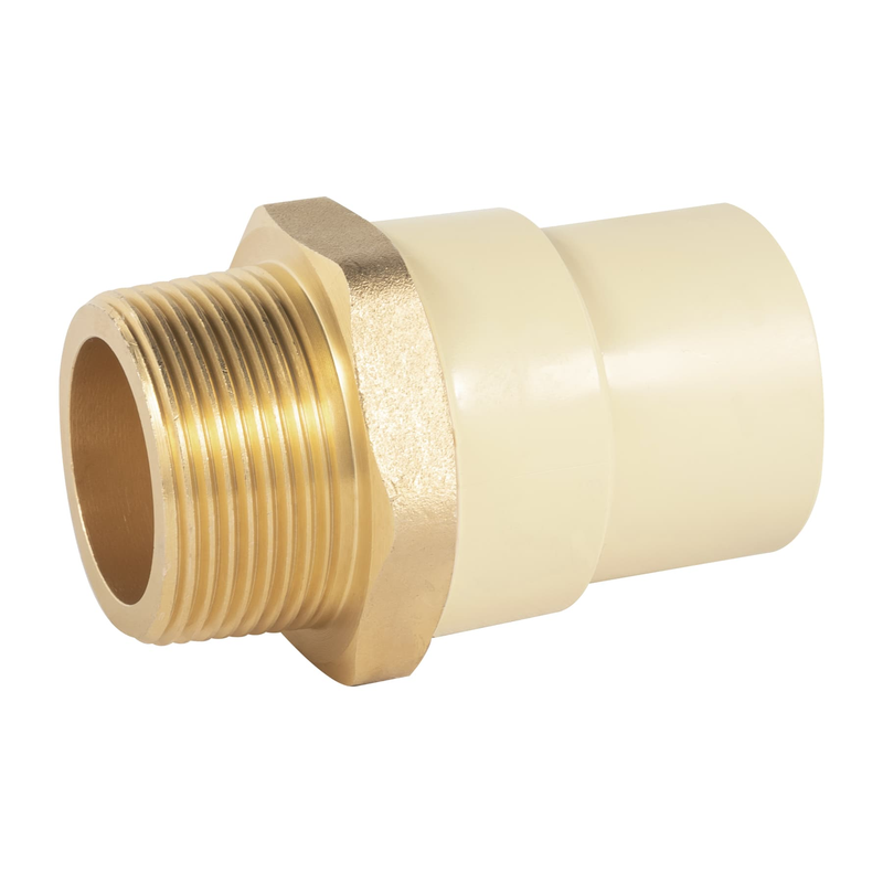 Adaptador macho de CPVC con inserto metálico 1-1/4"