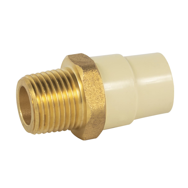 Adaptador macho de CPVC con inserto metálico 1/2"