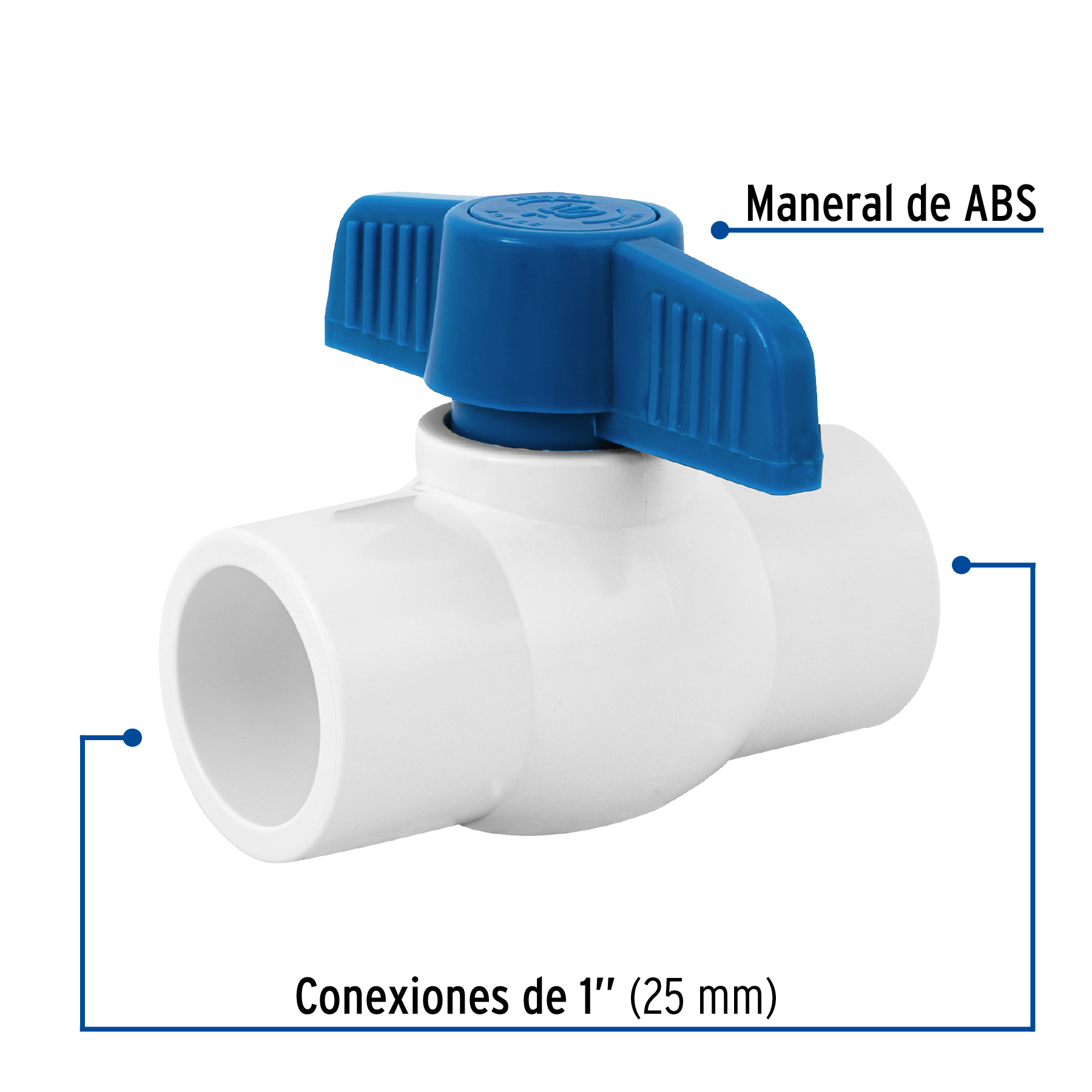 Válvula de esfera de pvc, de 1", para cementar