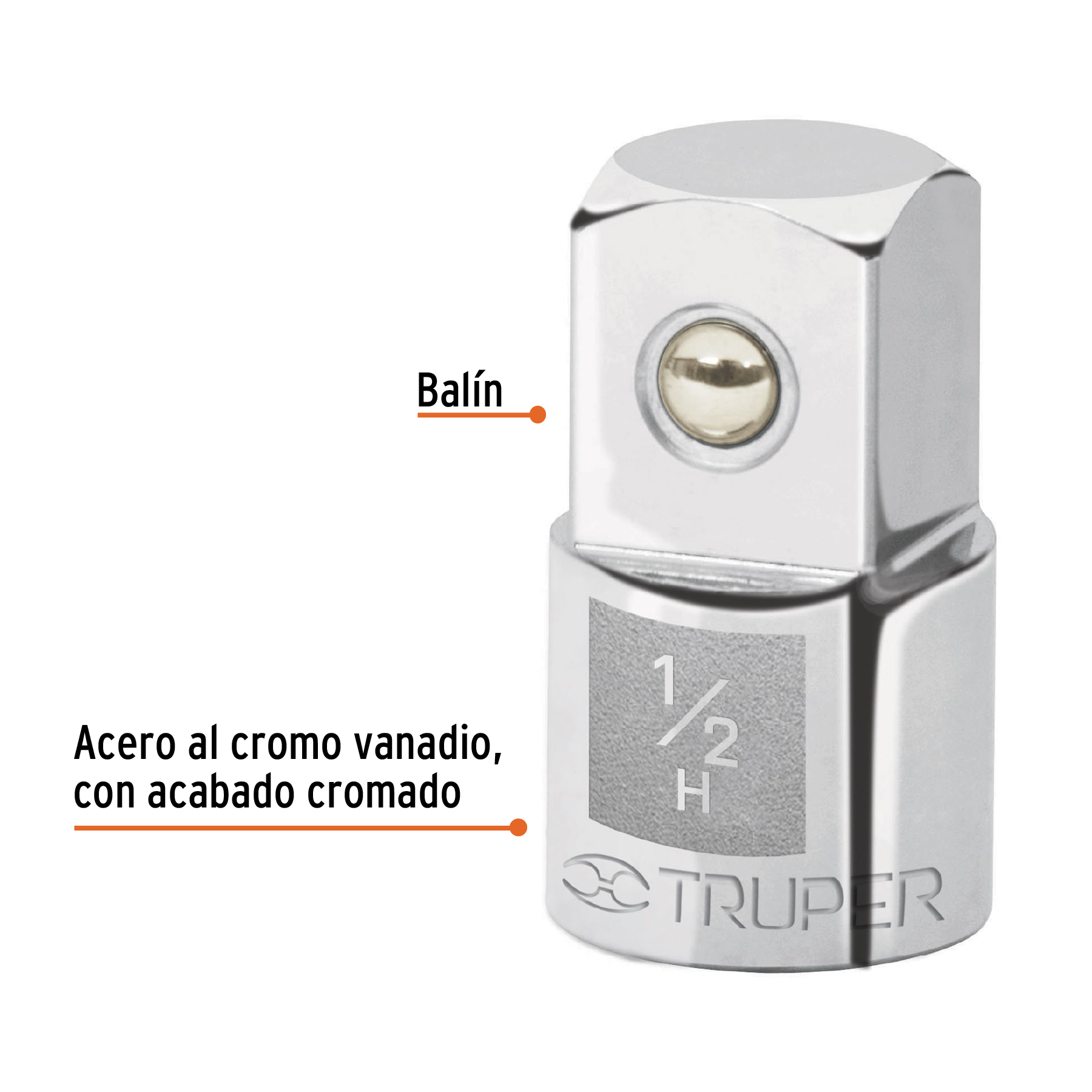 Adaptador para matraca de cuadro 1/2" a cuadro 3/4"