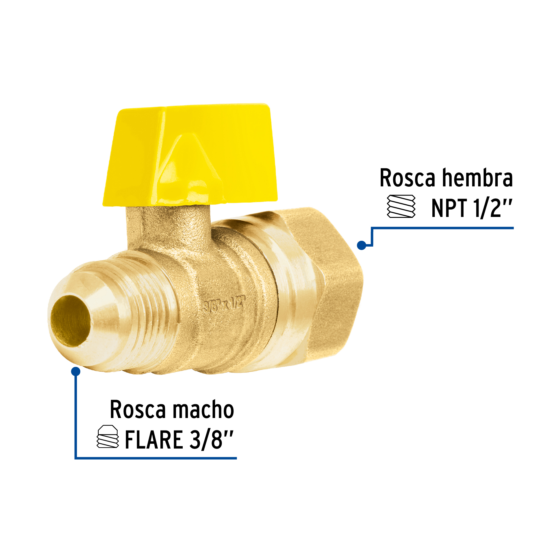 Válvula de control para gas de latón
