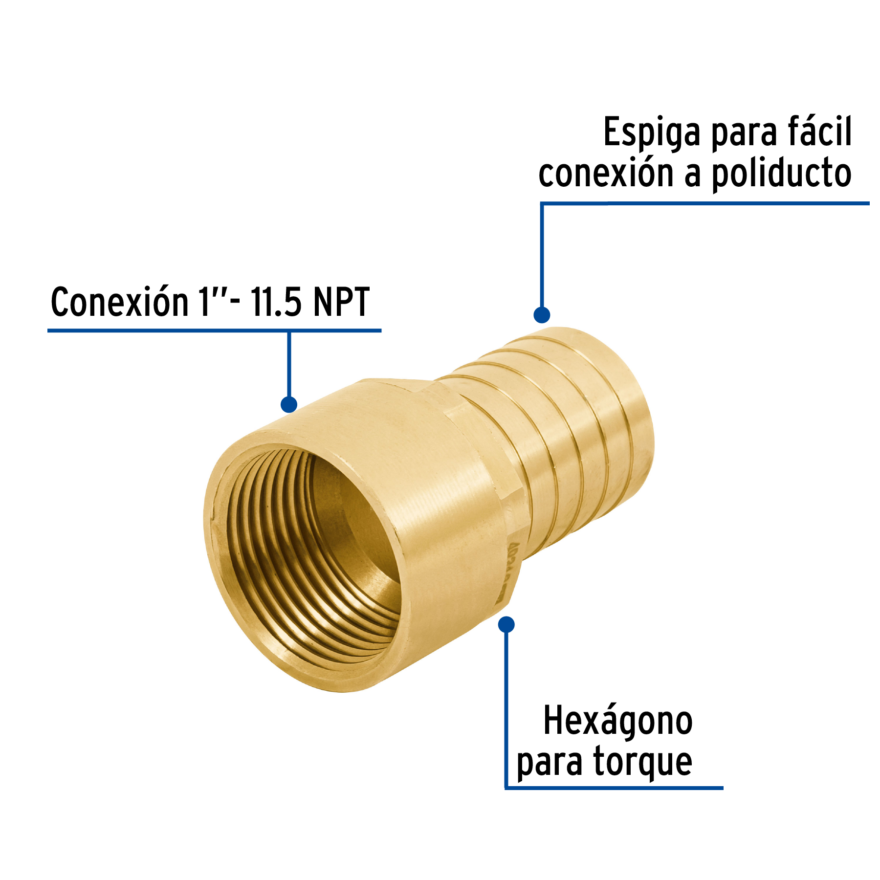 Adaptador para poliducto, 1", hembra