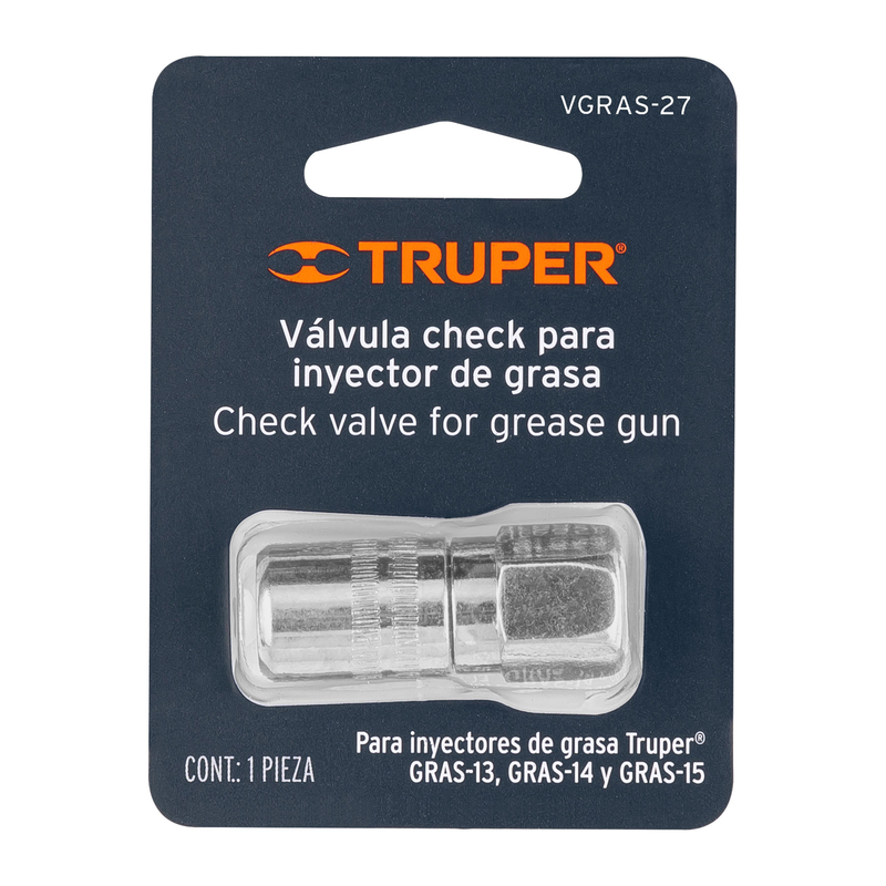 Válvula check para grasera, 27 NPT