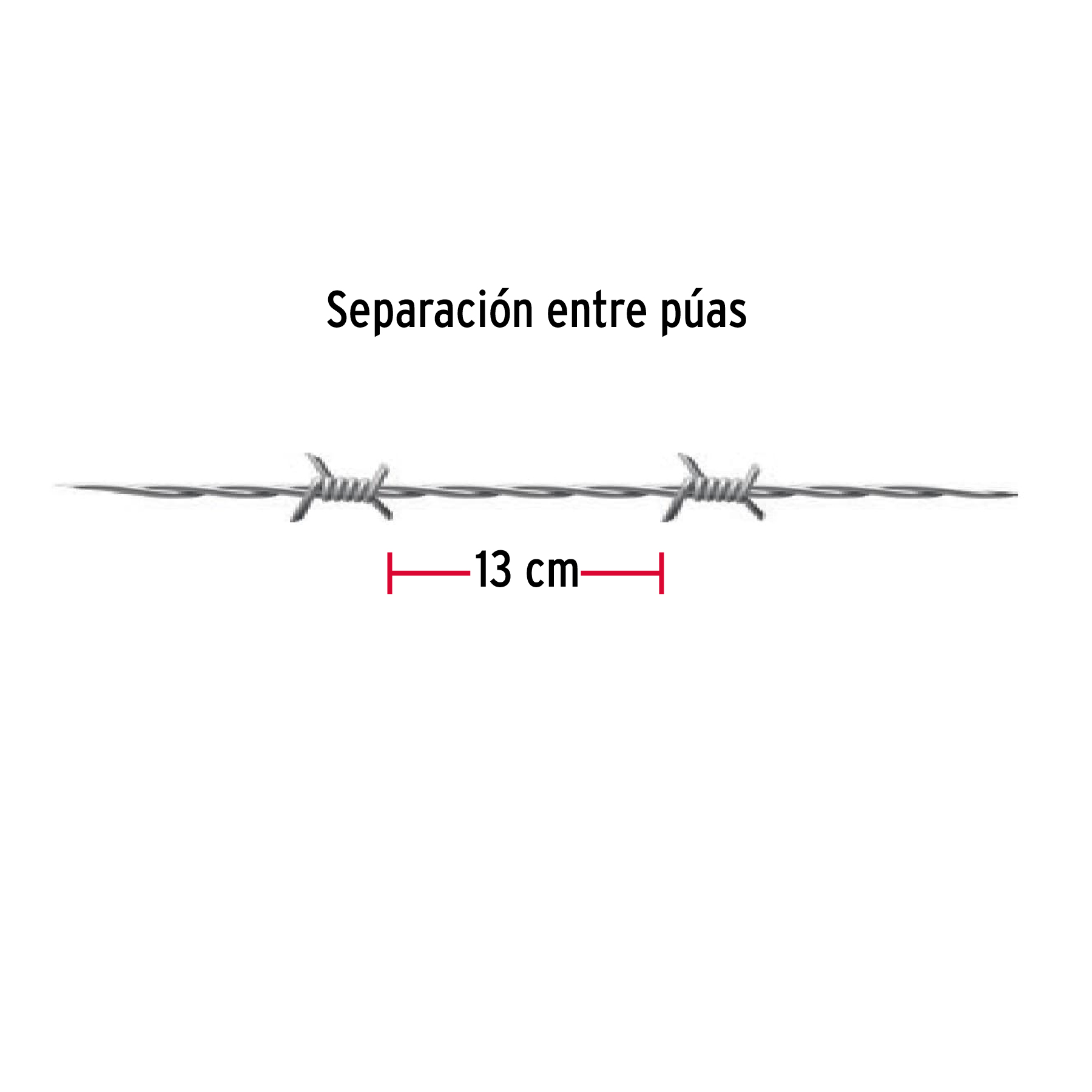 Alambre de púas, calibre 15.5, rollo de 360 m.