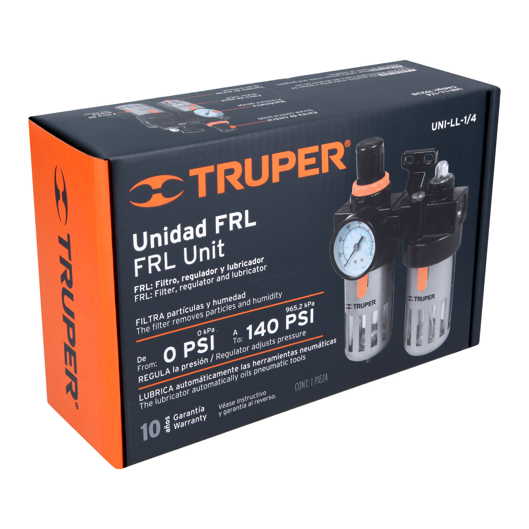 Unidad de limpieza y lubricación, cuerda 1/4 npt