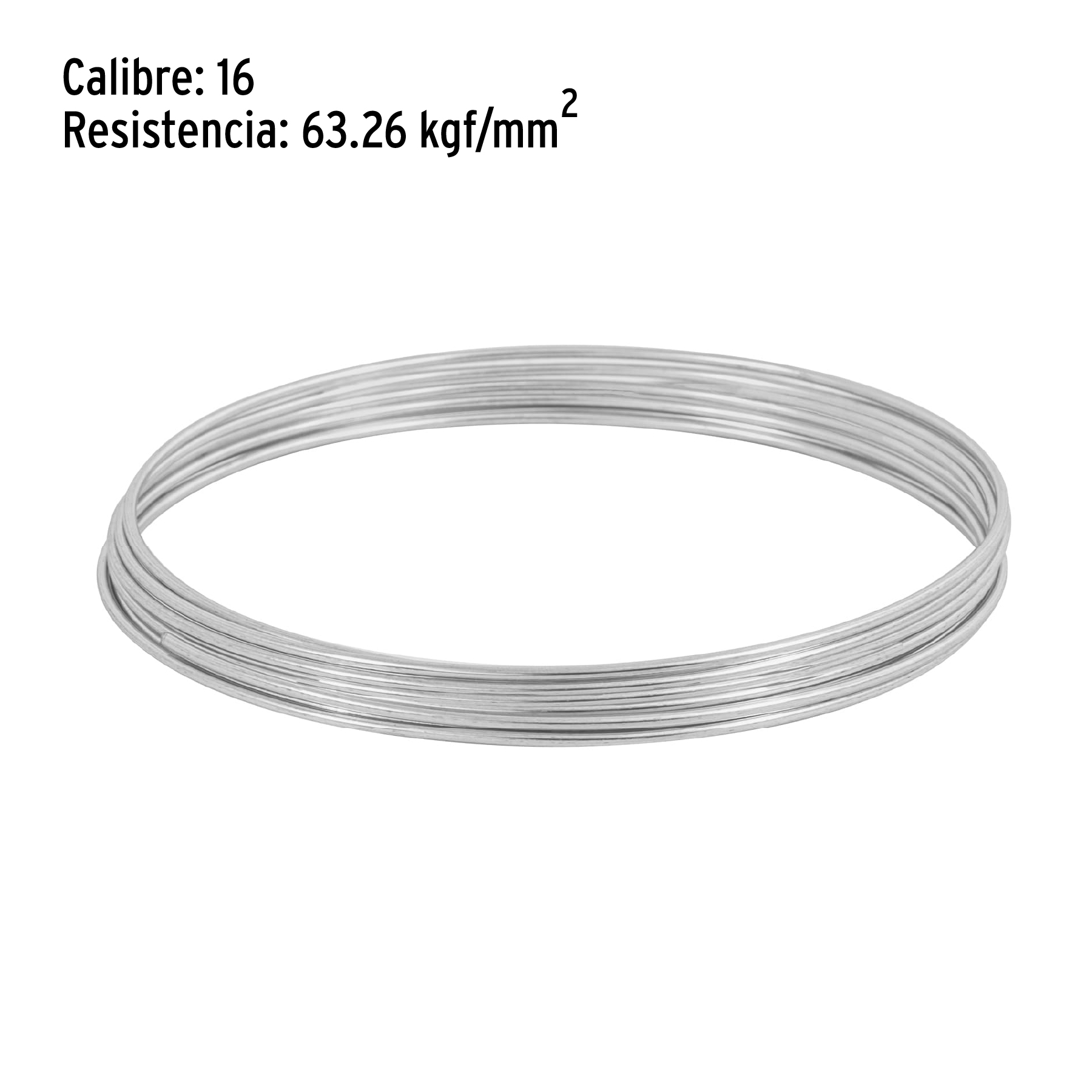 Alambre galvanizado, rollo 30 g, en bolsa, calibre 16