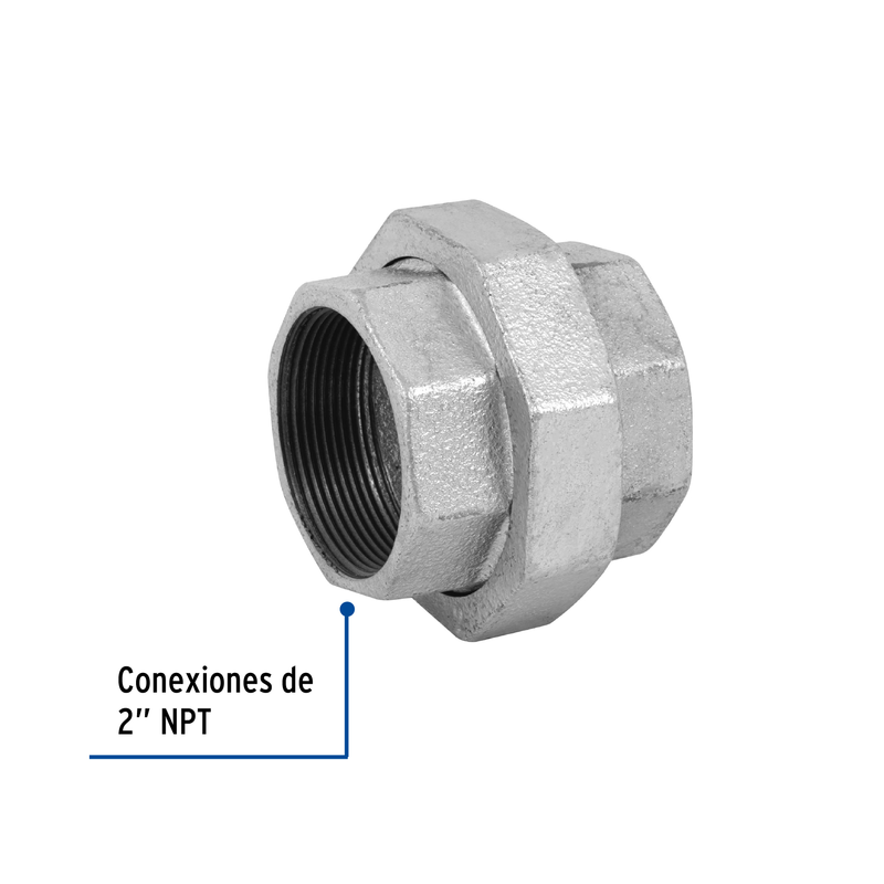 Tuerca unión 2" acero galvanizado, FOSET