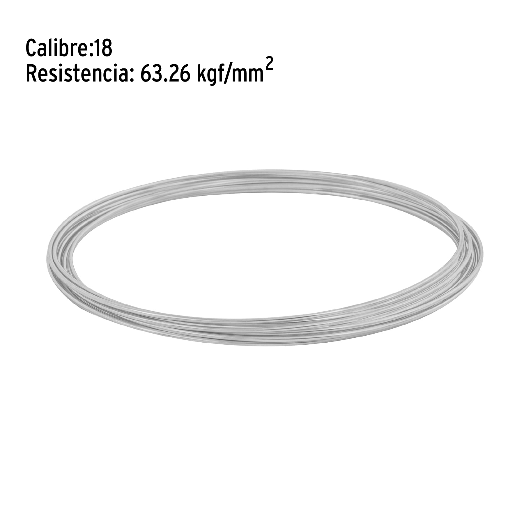 Alambre galvanizado, rollo 30 g, en bolsa, calibre 18