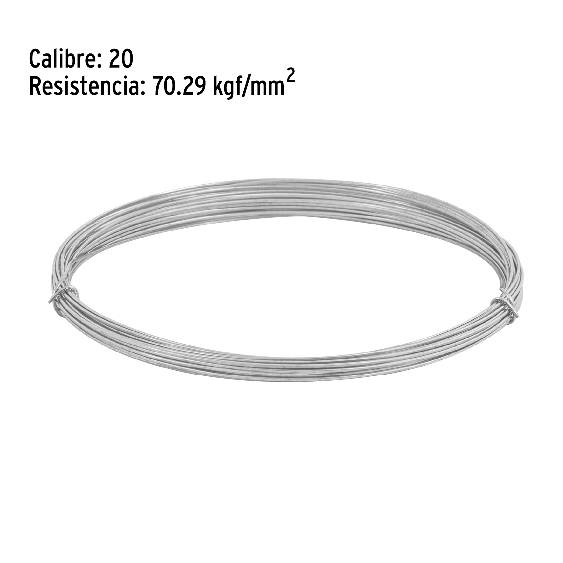 Alambre galvanizado, rollo 30 g, en bolsa, calibre 20