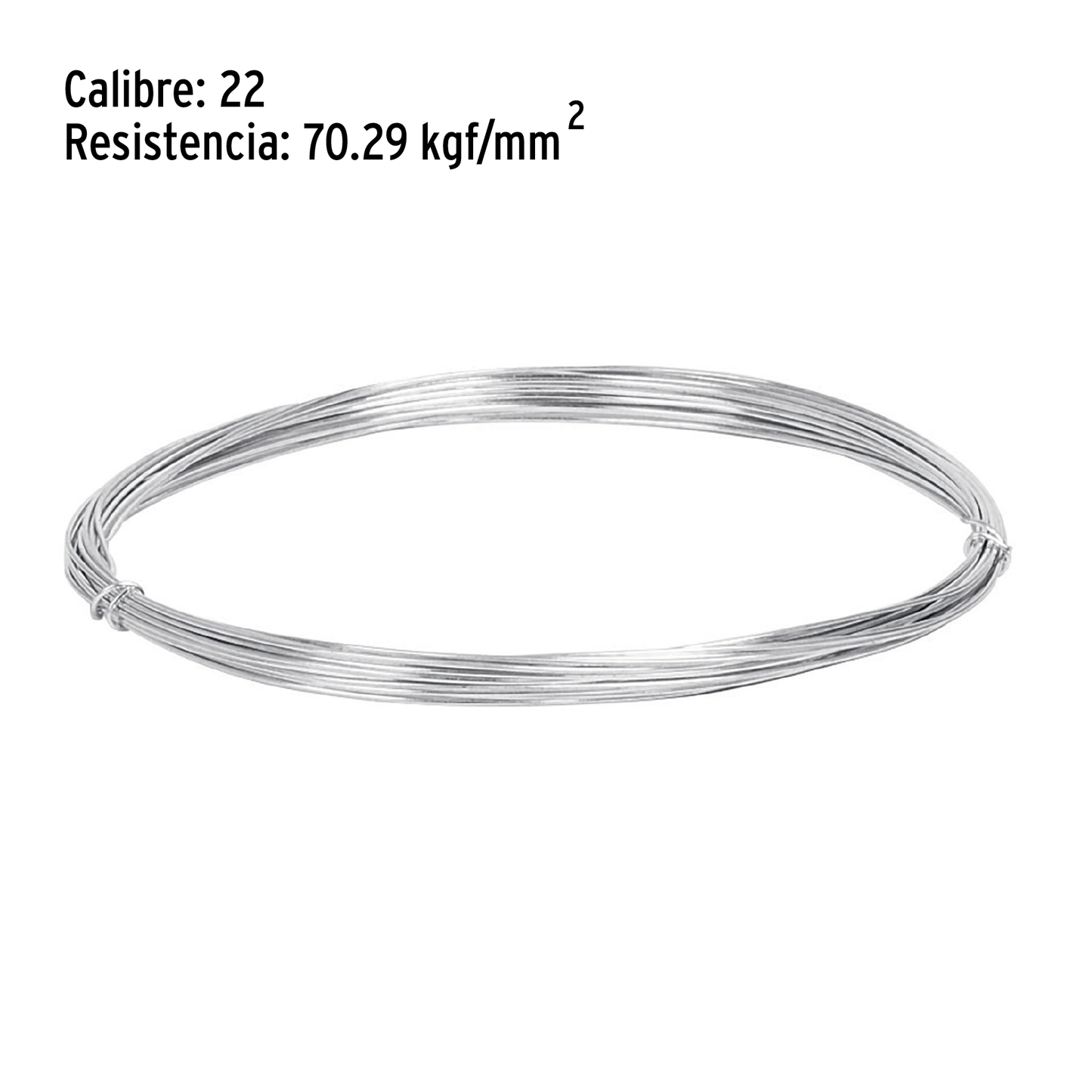 Alambre galvanizado, rollo 30 g, en bolsa, calibre 22