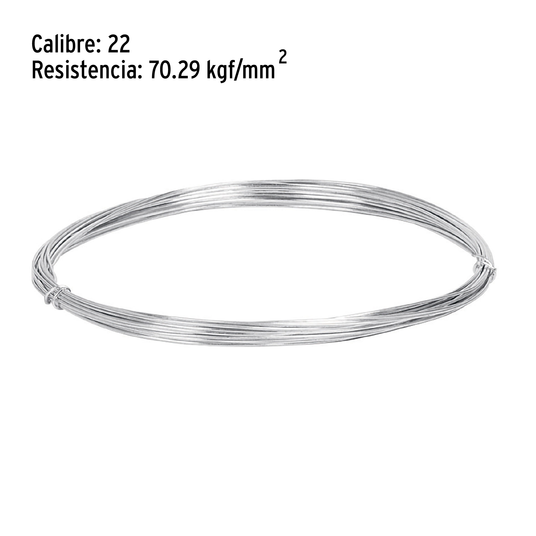 Alambre galvanizado, rollo 30 g, en bolsa, calibre 22