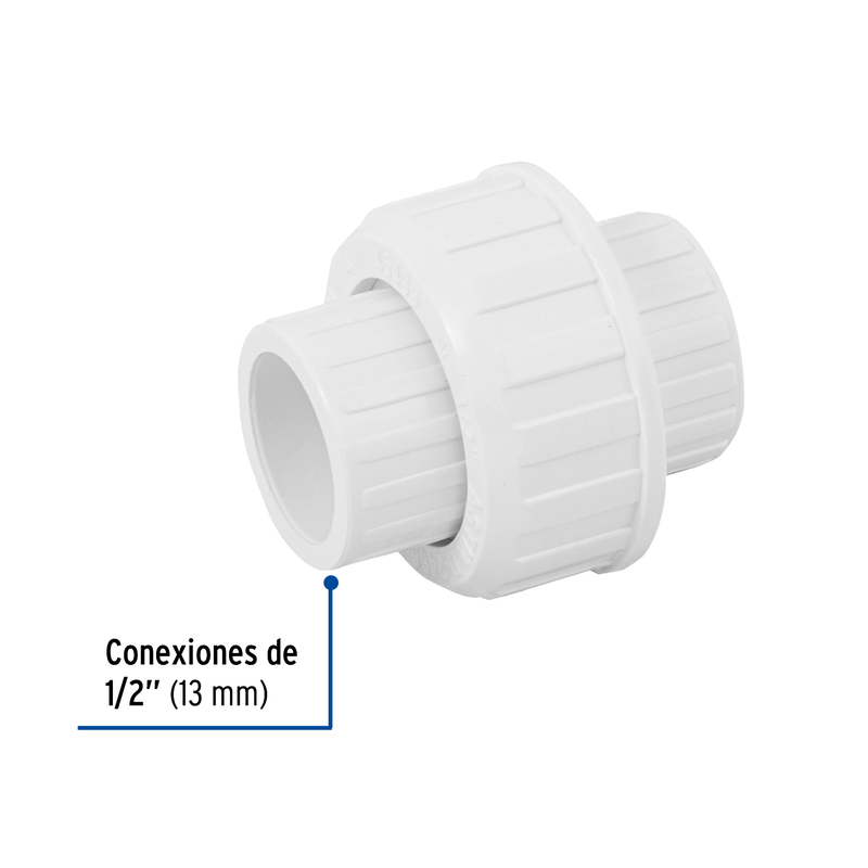 Tuerca unión lisa de PVC, 1/2"