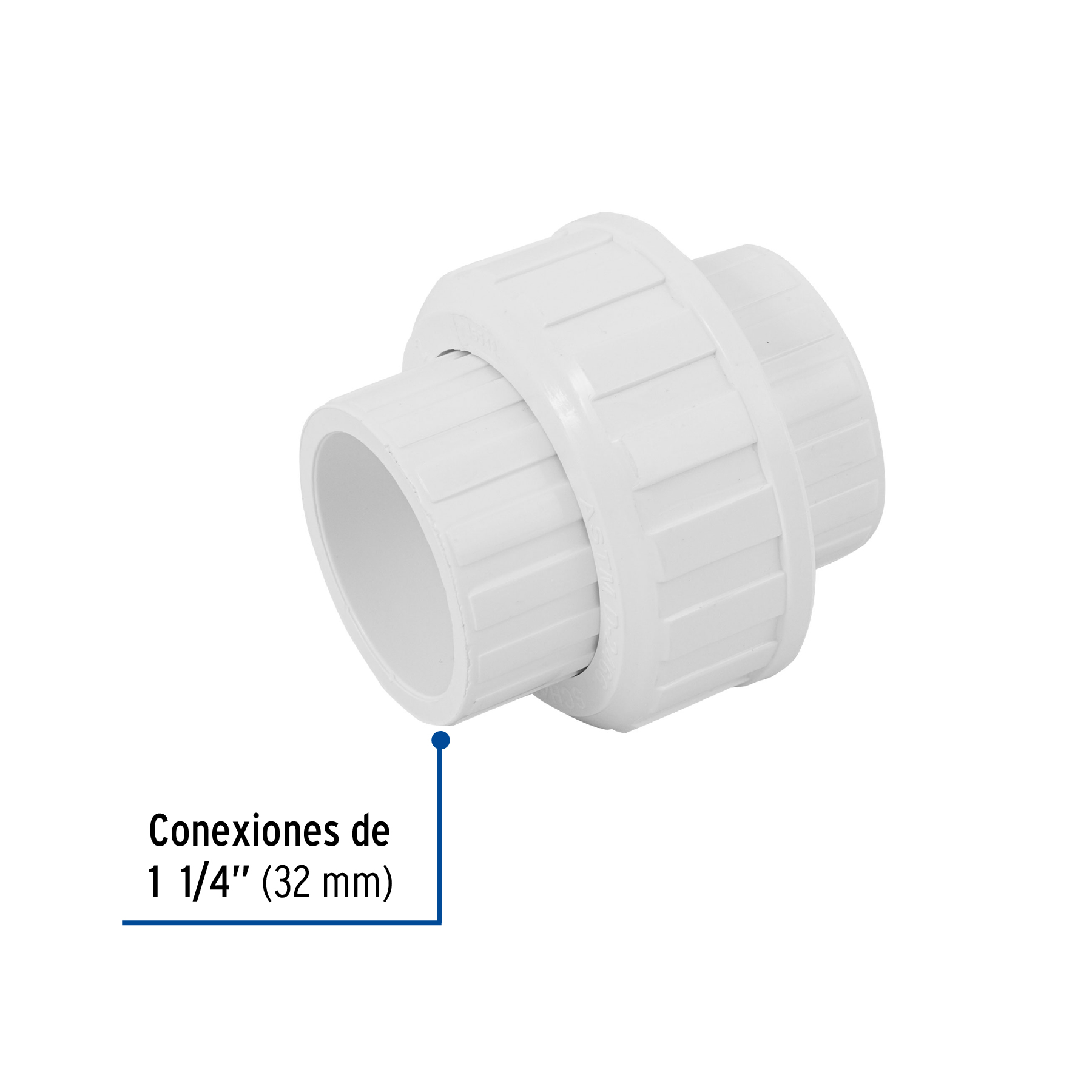 Tuerca unión lisa de PVC, 1-1/4"
