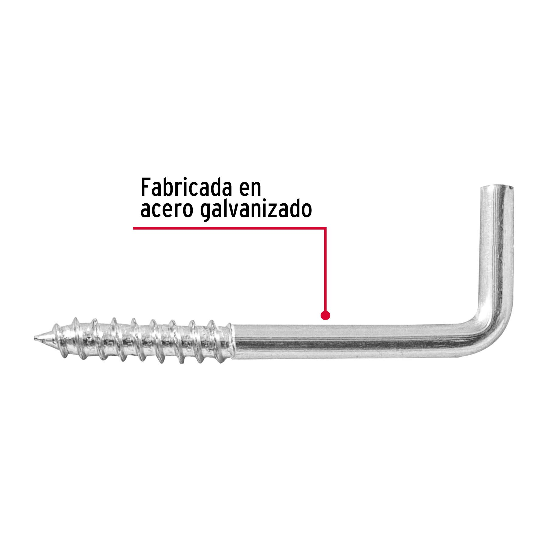 Alcayata roscada, 18 X 50 mm, caja 144 piezas