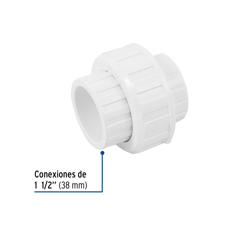 Tuerca unión lisa de PVC 1-1/2", FOSET