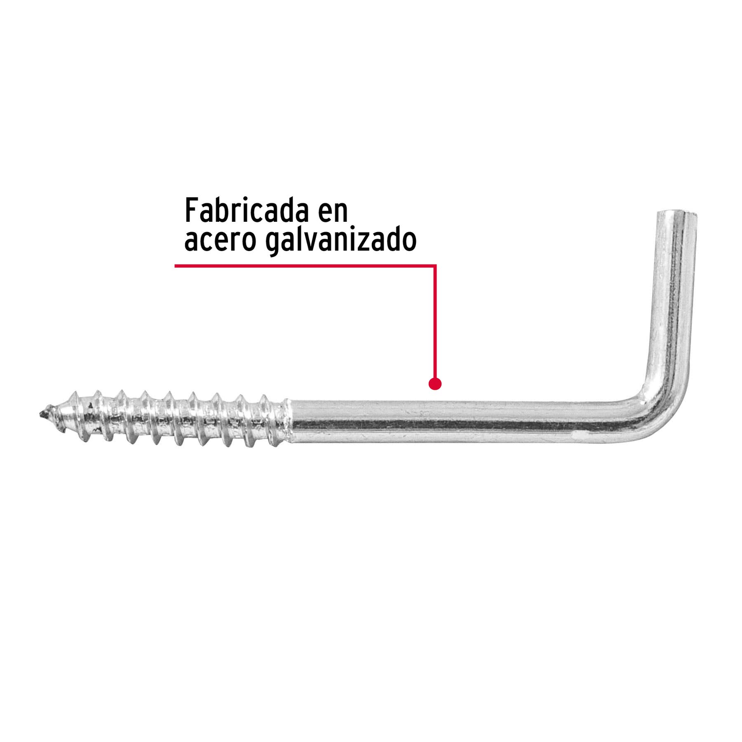 Alcayata roscada, 19 X 60 mm, caja 144 piezas