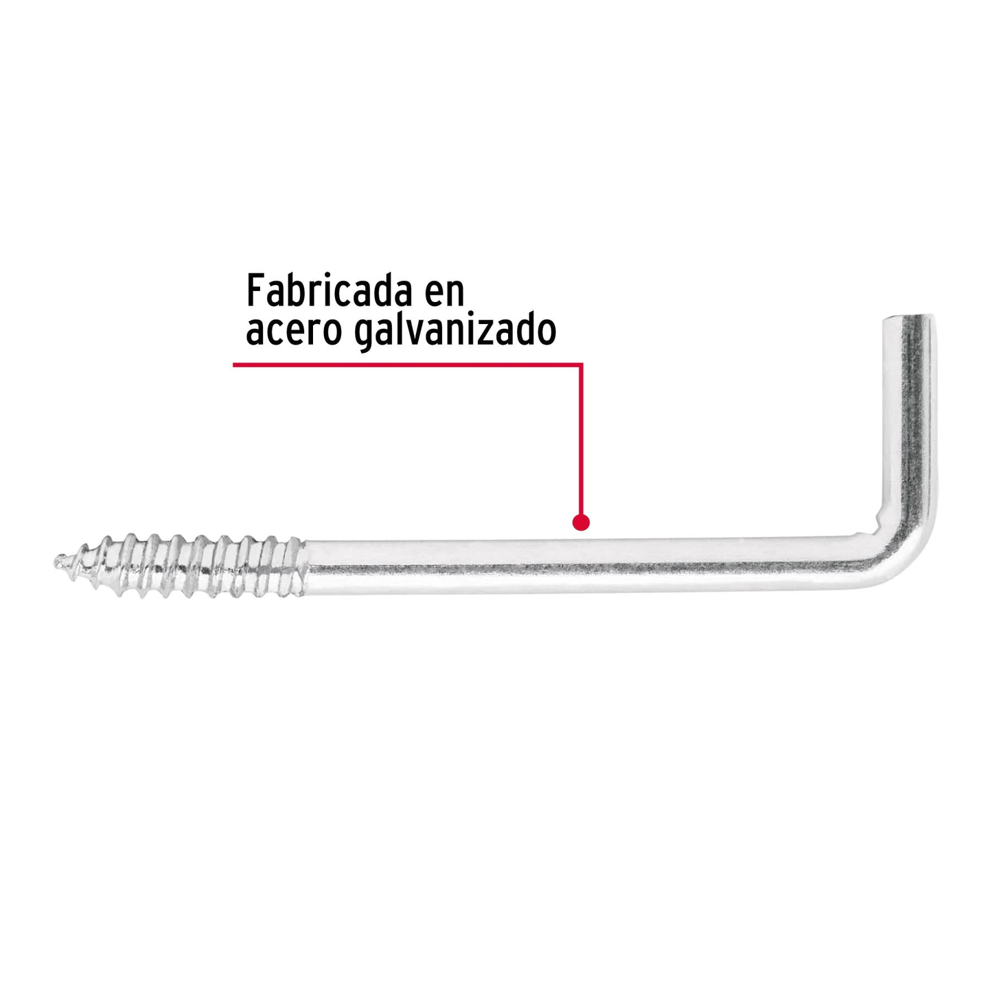 Alcayata roscada, 21 X 80 mm, caja 144 piezas