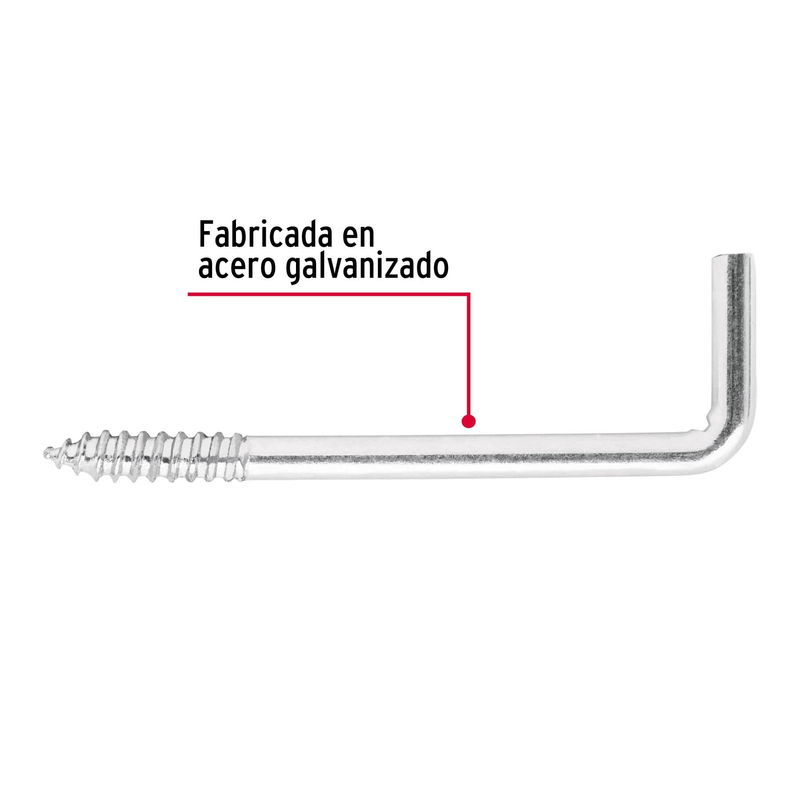 Alcayata roscada, 21 X 80 mm, caja 144 piezas