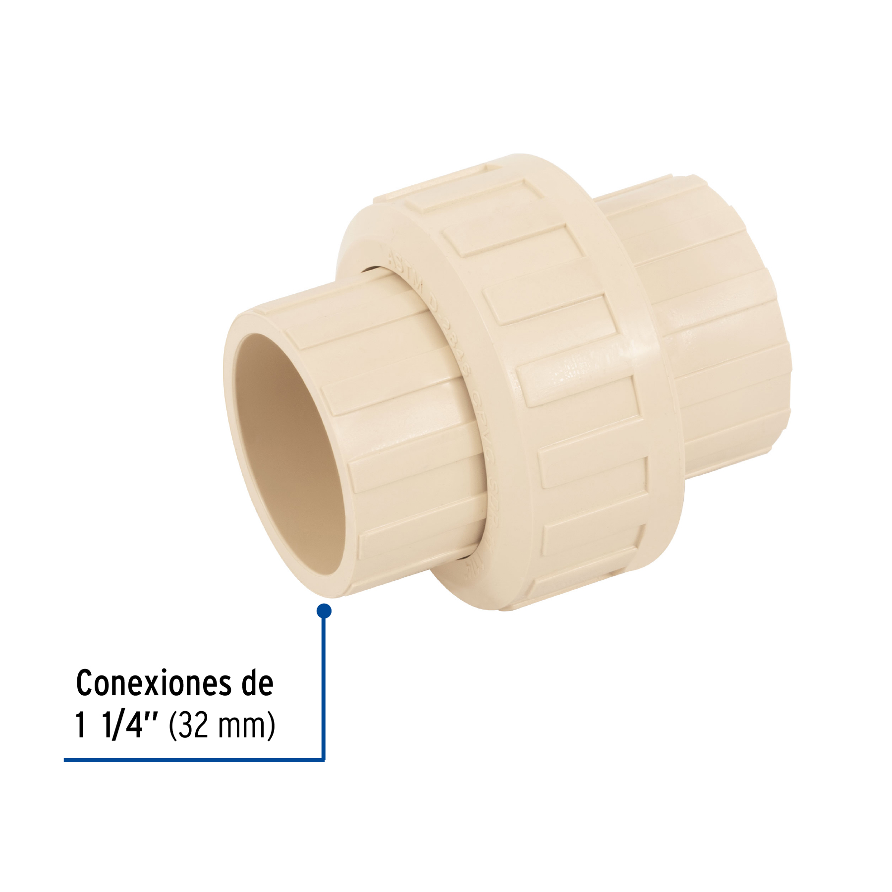 Tuerca unión lisa de CPVC 1-1/4"