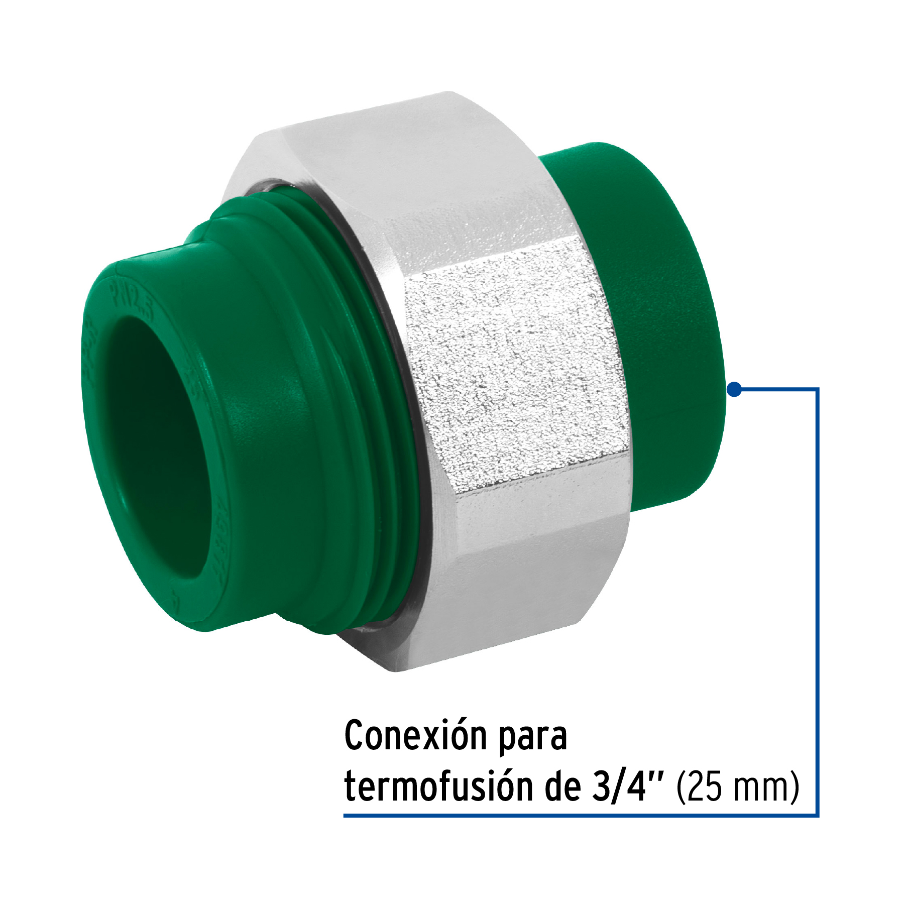 Tuerca unión de PPR, 3/4"x3/4", 25x25mm