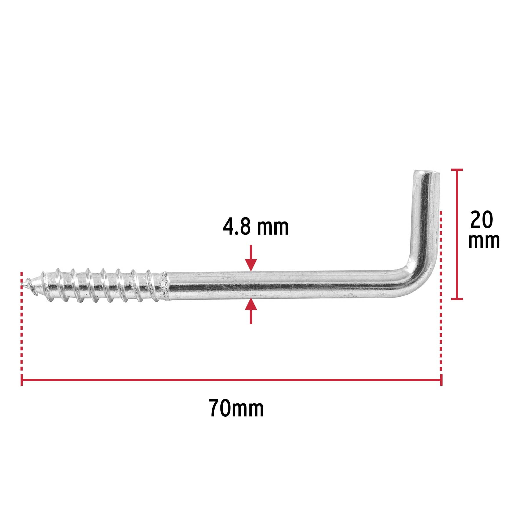 Alcayata roscada, 22 X 90 mm, caja 144 piezas