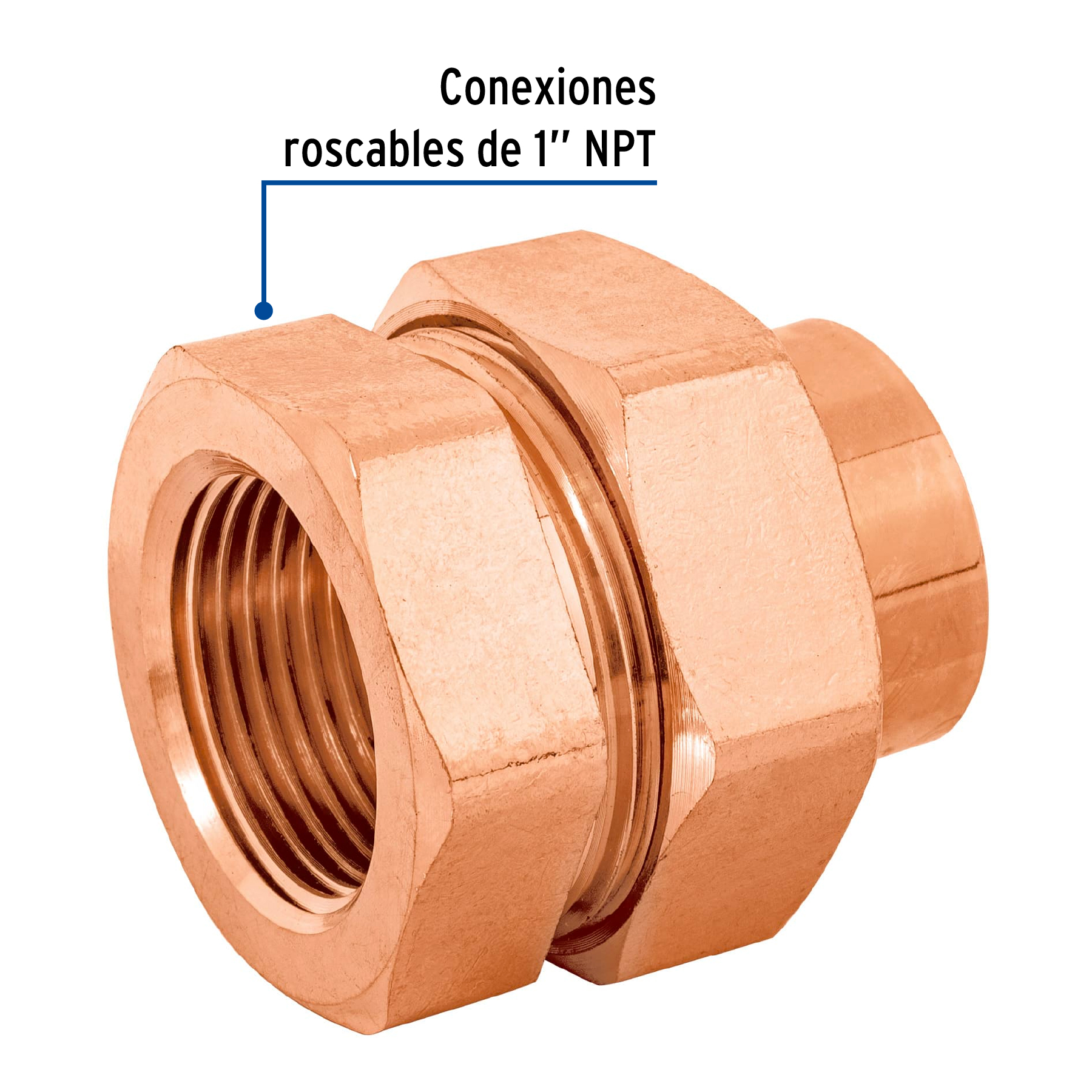 Tuerca unión cobre a rosca interior 1"