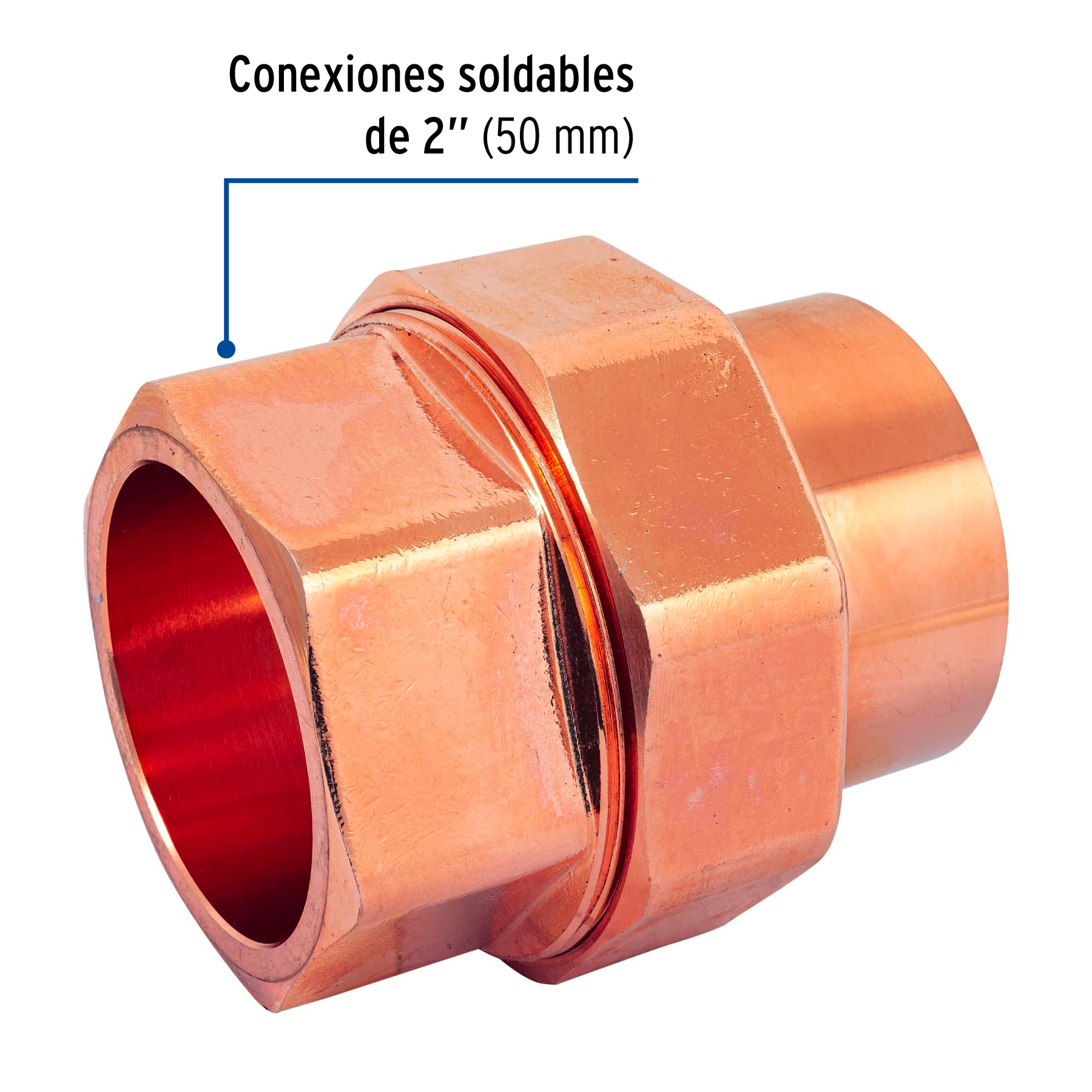 Tuerca unión cobre a rosca externa 2"