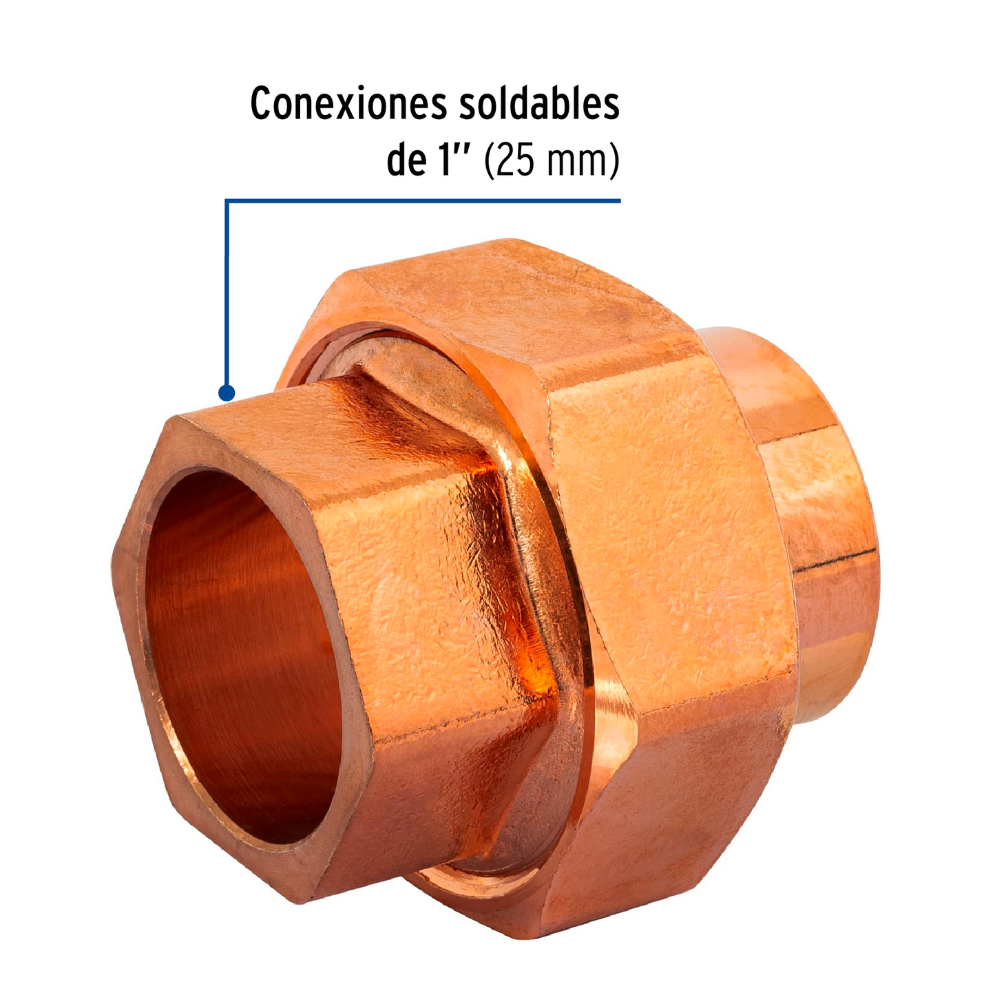 Tuerca unión cobre a rosca externa 1"