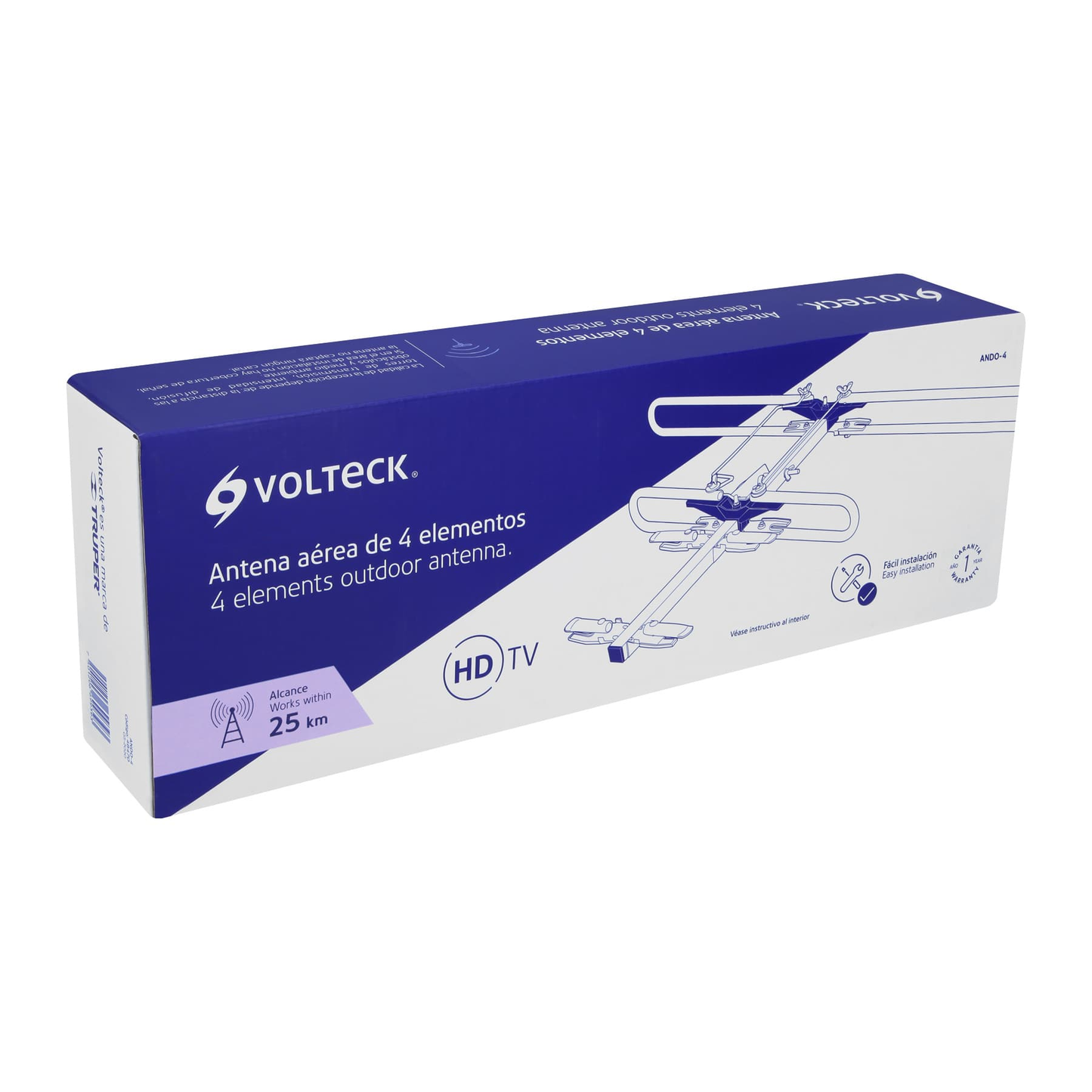 Antena aérea para tv, tipo dura oro de 4 elementos