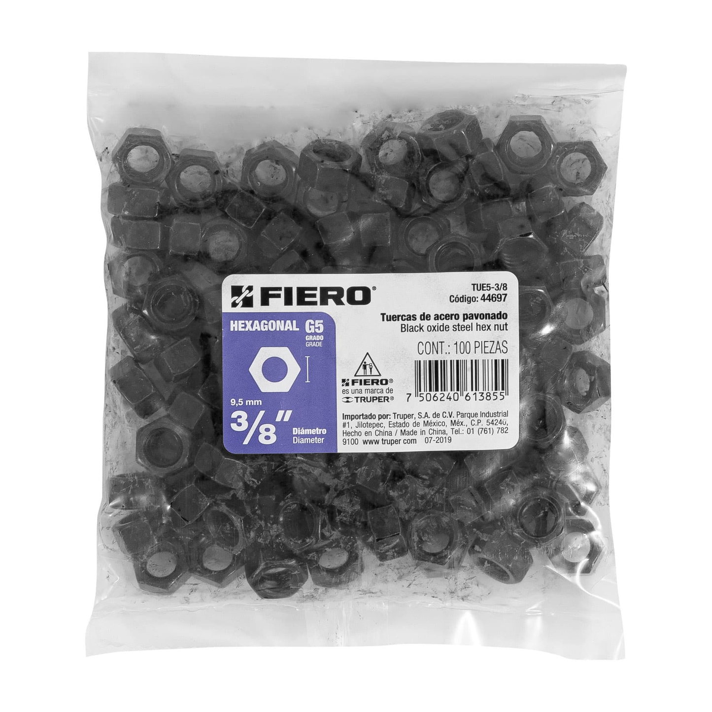 Tuerca grado 5, 3/8"