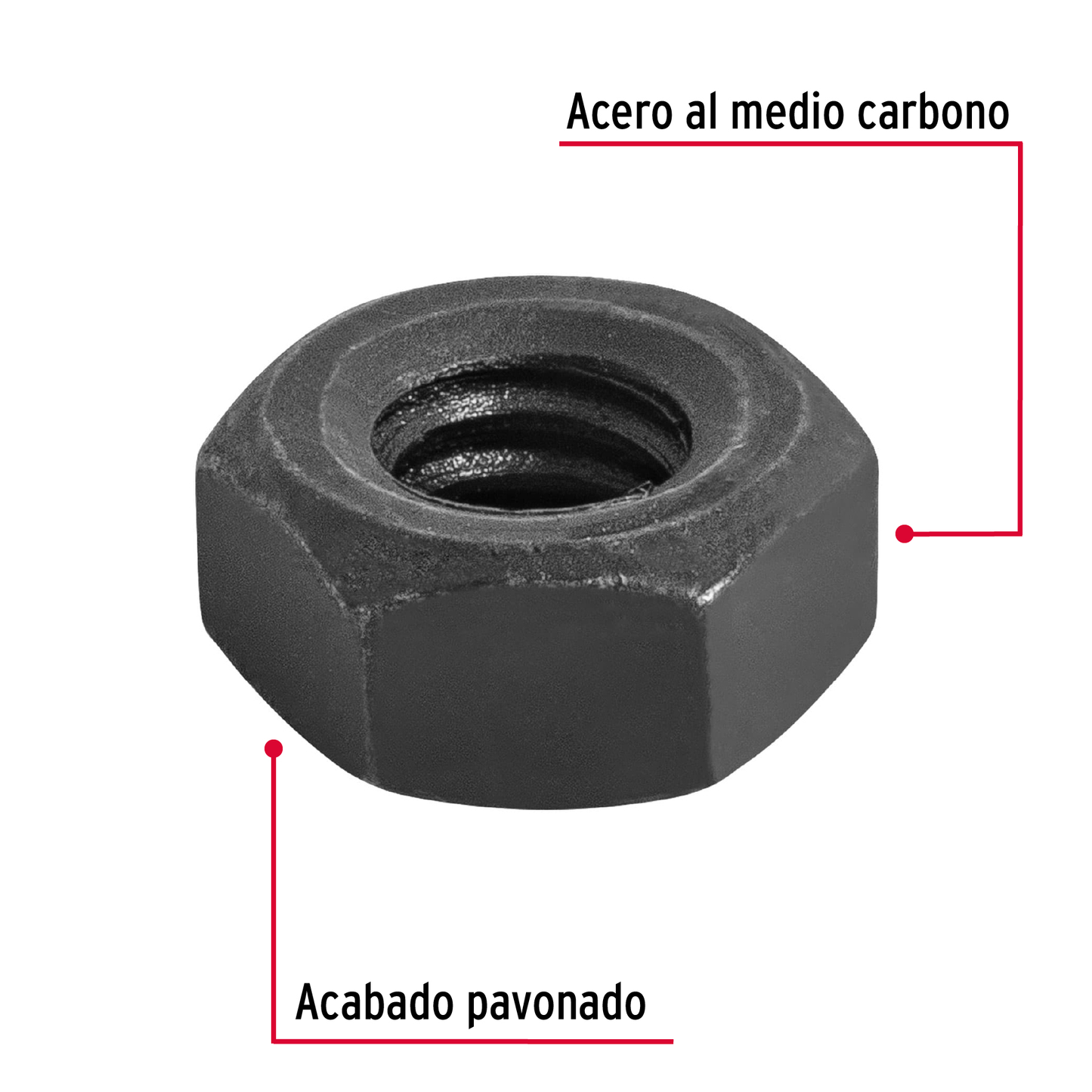 Tuerca grado 5, 1/4"