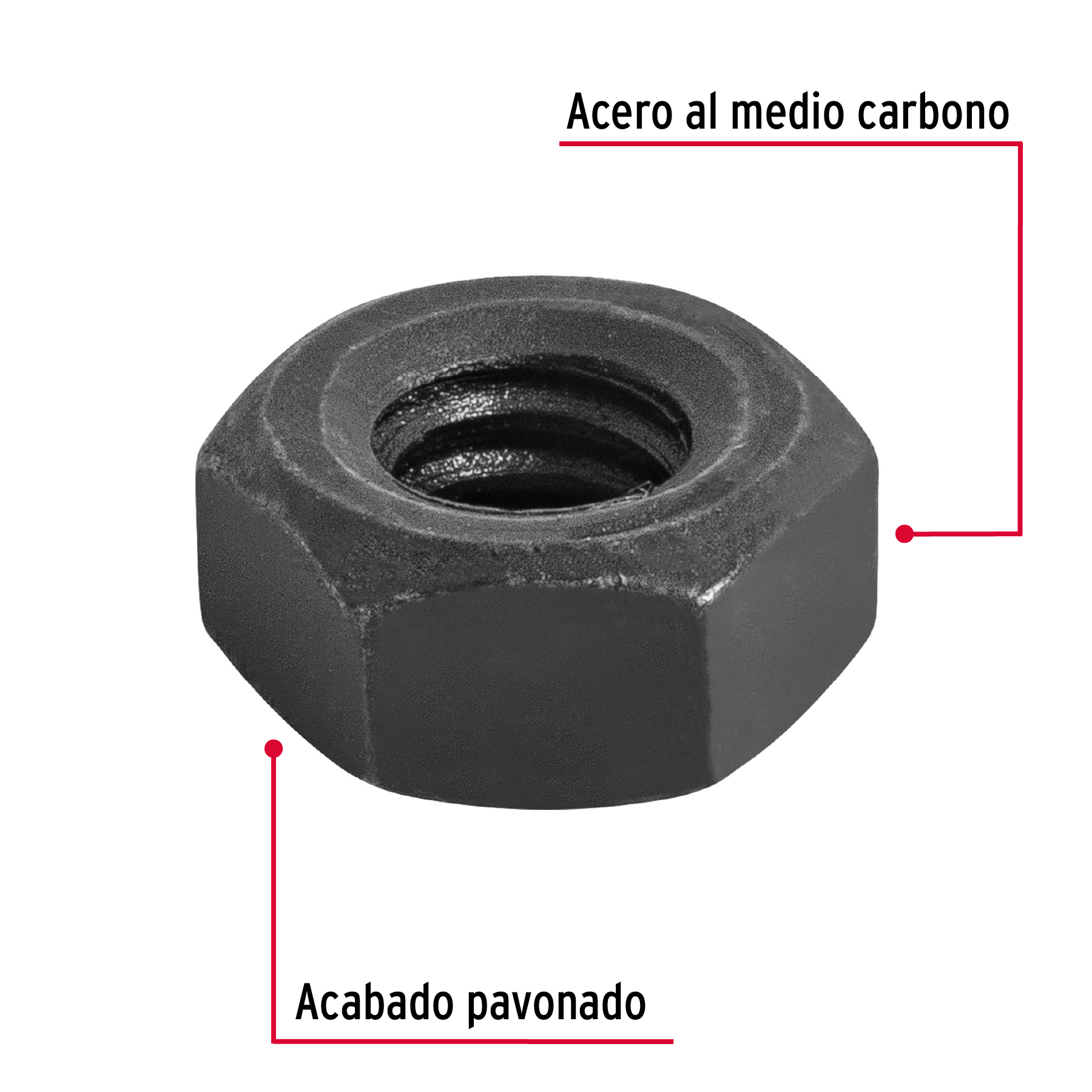 Tuerca grado 5, 1/4"