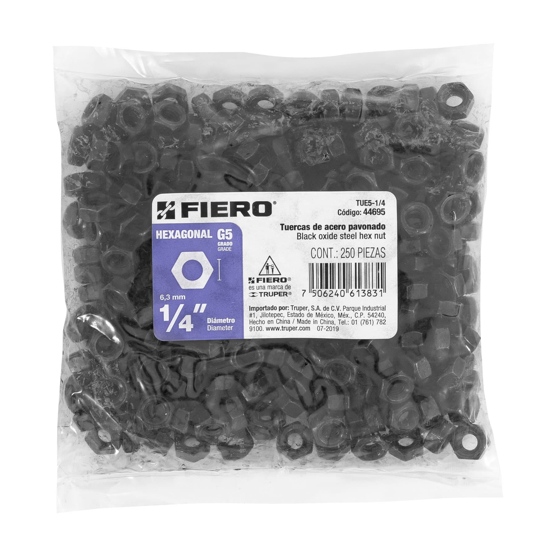 Tuerca grado 5, 1/4"