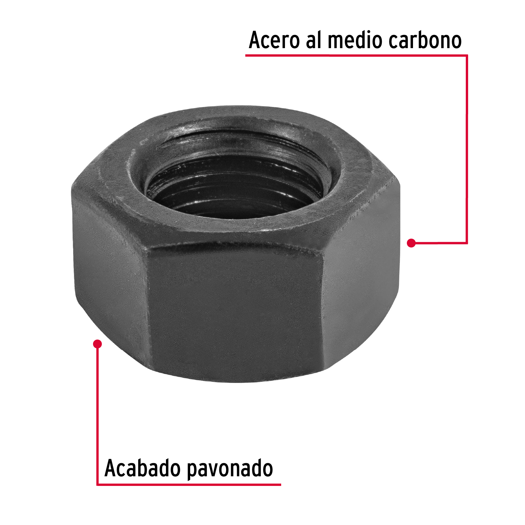Tuerca grado 5, 1/2"