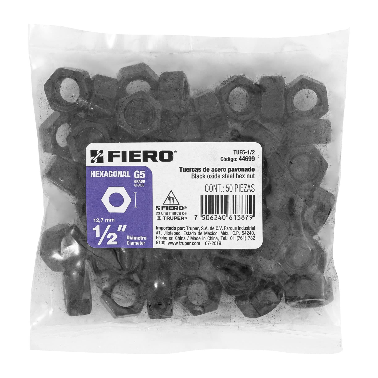 Tuerca grado 5, 1/2"