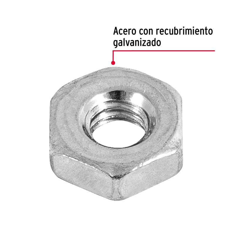 Tuerca de acero hexagonal de 5/32" tipo sakamura, 700 pzas