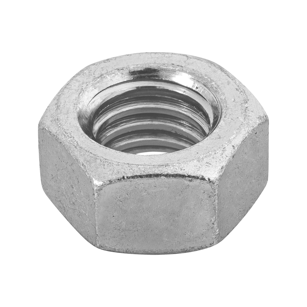 Tuerca de acero galvanizado hexagonal de 7/16", 60 pzas