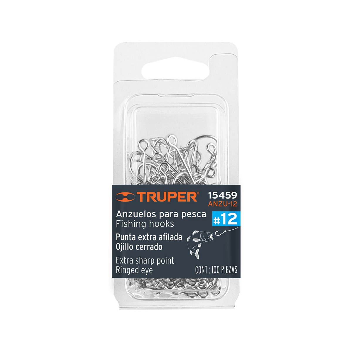 Anzuelo para pesca # 12, 100 piezas
