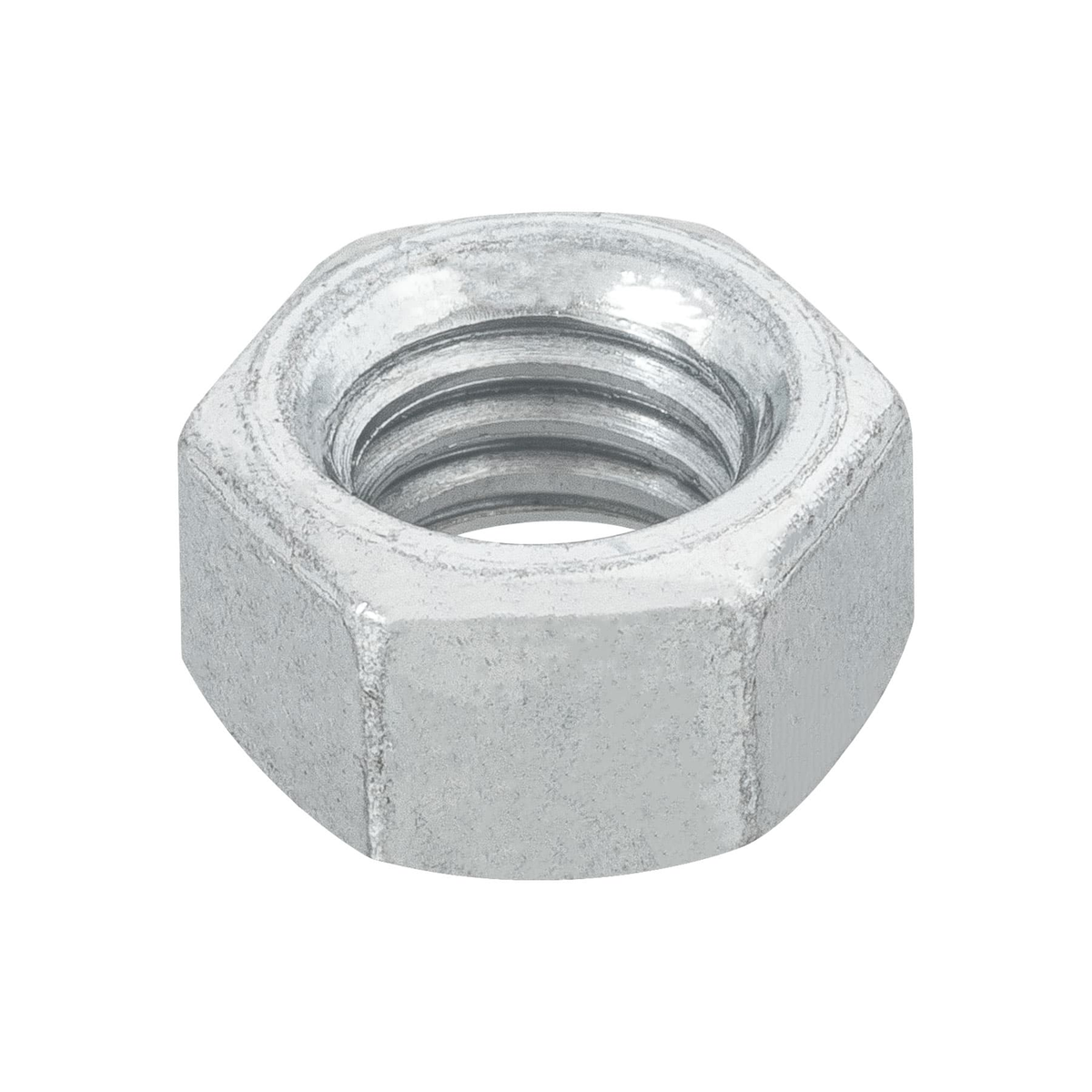 Tuerca de acero galvanizado hexagonal de 3/8", 100 pzas