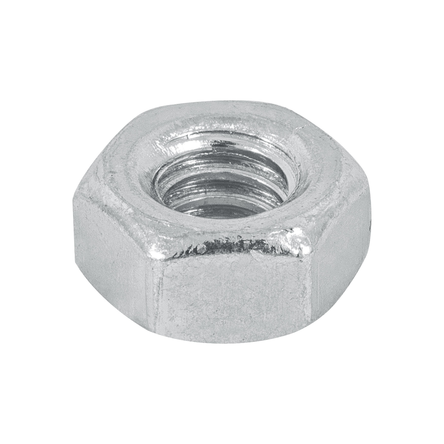 Tuerca de acero galvanizado hexagonal de 1/4", 250 pzas