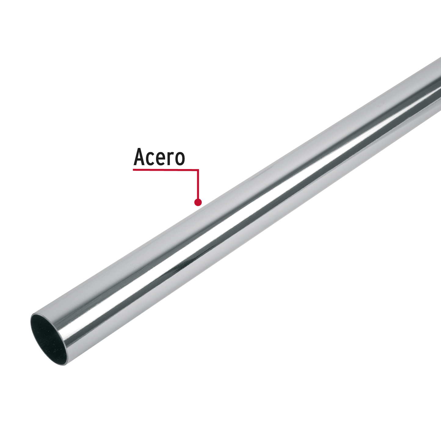 Tubo redondo cromado para closet