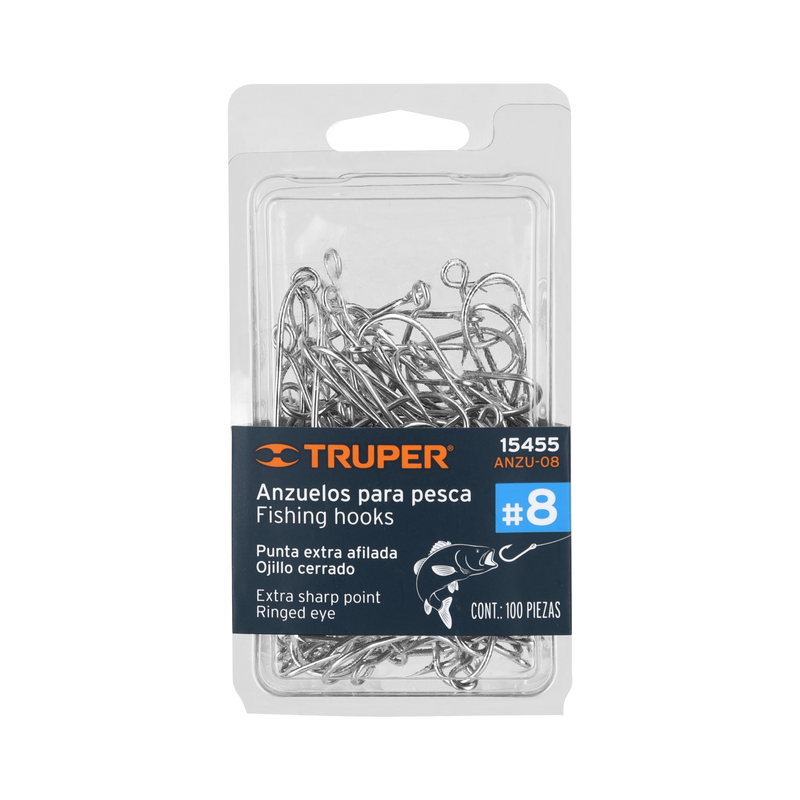 Anzuelo para pesca # 8, 100 piezas