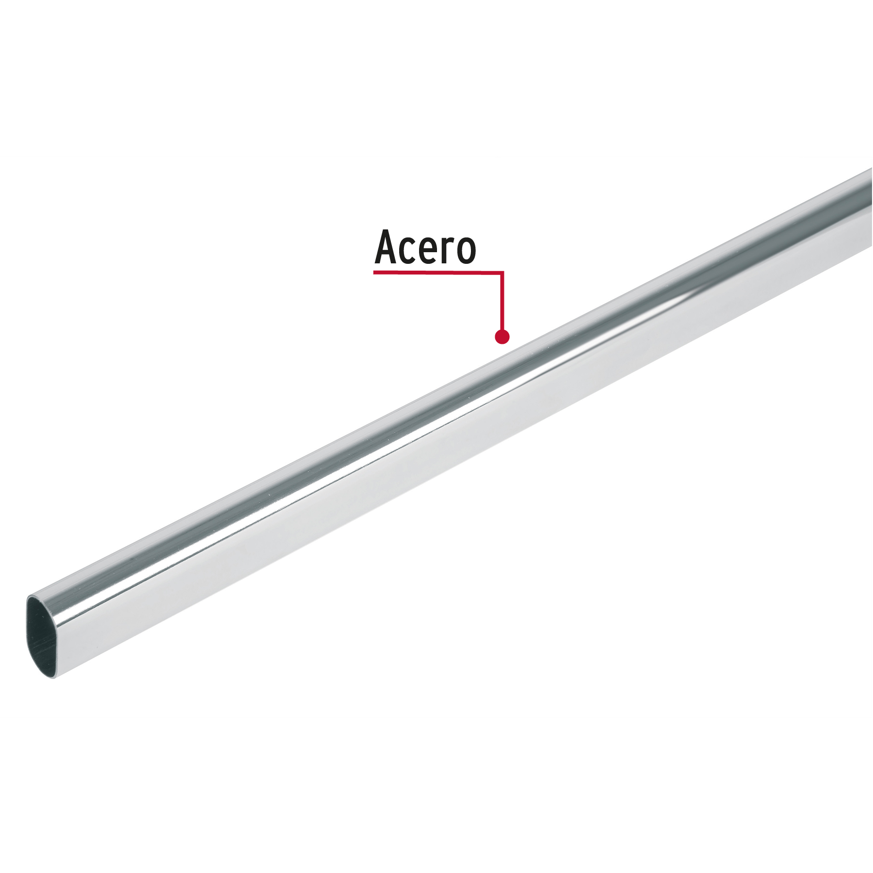 Tubo ovalado cromado para closet