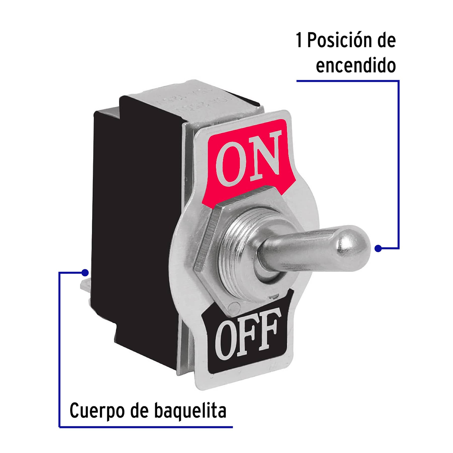 Apagador de palanca, 2 tornillos