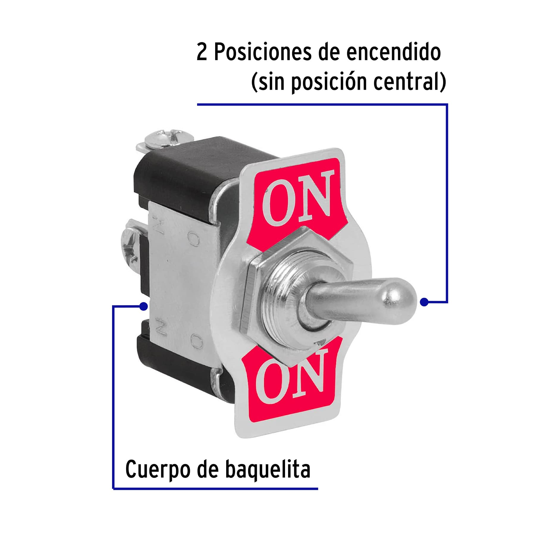 Apagador de palanca, 3 tornillos
