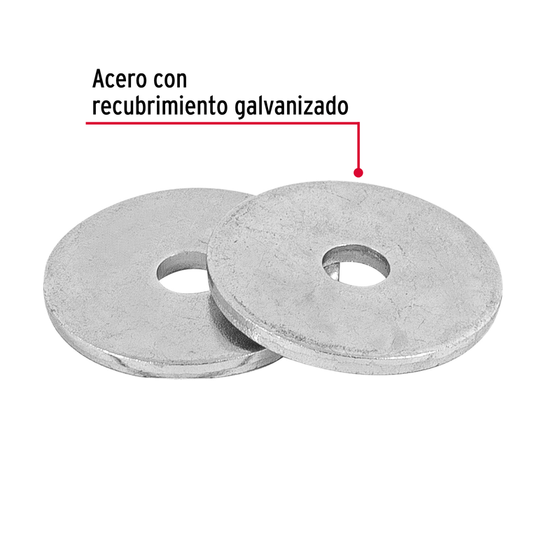 Arandela de acero galvanizado de 1/8", bolsa de 1 kg